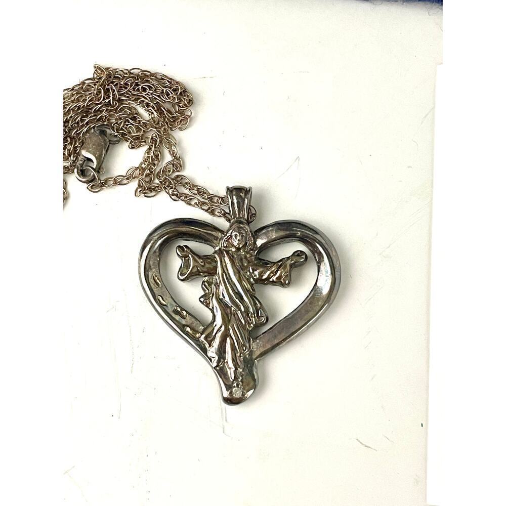 VTG‎ BGE Sterling Silver Footprints of Faith Diamond Pendant Bradford Exchange
